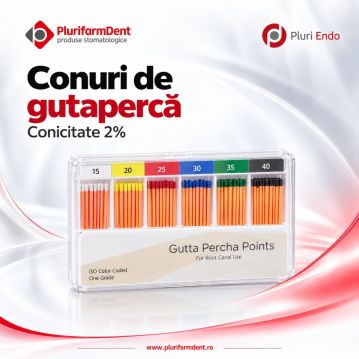 CONURI GUTAPERCA 2% 15-40 ASORTATE PLURI ENDO