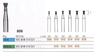 Freze turbina diamantate clepsidra  806 016 Meisinger